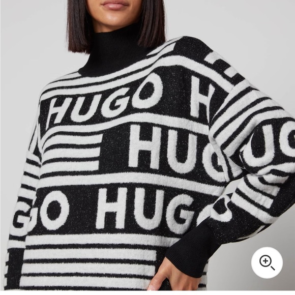 HUGO Boss Sisminy Logo-Jacquard Knit Dress size Medium